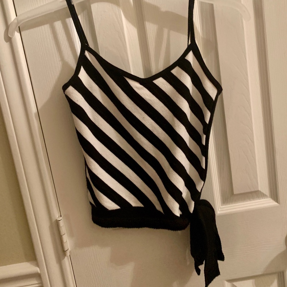Vintage Black and White Striped Top